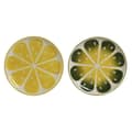 Miniatyrbild 5 av 5: Platt skål Home ESPRIT Gul Grön Stengods Citron 22,5 x 22,5 x 2,5 cm (2 antal)