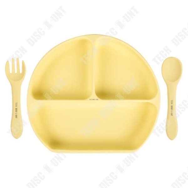 TD® Baby mattallrik i silikon barnmatstillskott sugskål måltid träningsgaffel sked all-e set