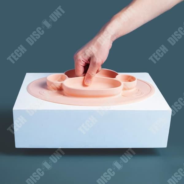 TD® silikondelad middagstallrik Tecknad apa Barnbestickset Kompletterande matskål