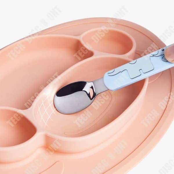 TD® silikondelad middagstallrik Tecknad apa Barnbestickset Kompletterande matskål