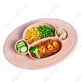 Miniatyrbild 1 av 4: TD® silikondelad middagstallrik Tecknad apa Barnbestickset Kompletterande matskål