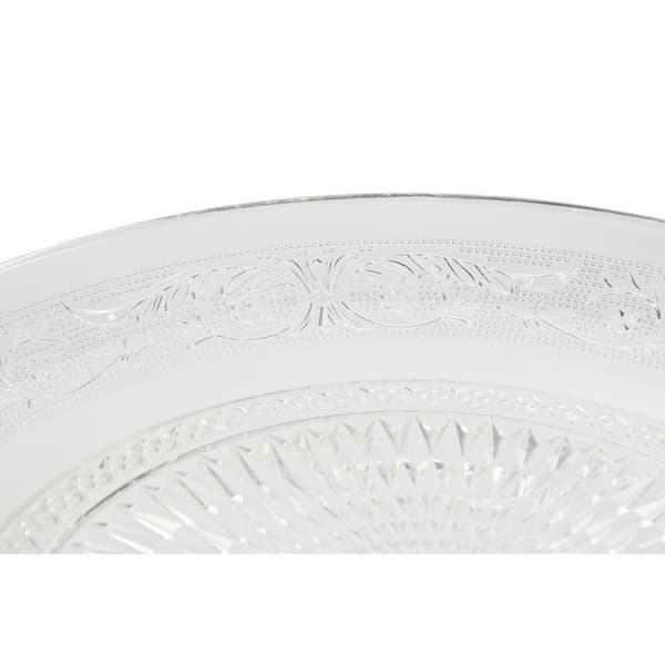 Flat tallerken Home ESPRIT Gjennomsiktig Krystall 33 x 33 x 9,4 cm