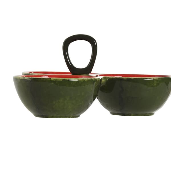Snack Kulho Home ESPRIT Punainen Vihreä Kivitavara Vesimeloni 23 x 22 x 10,5 cm