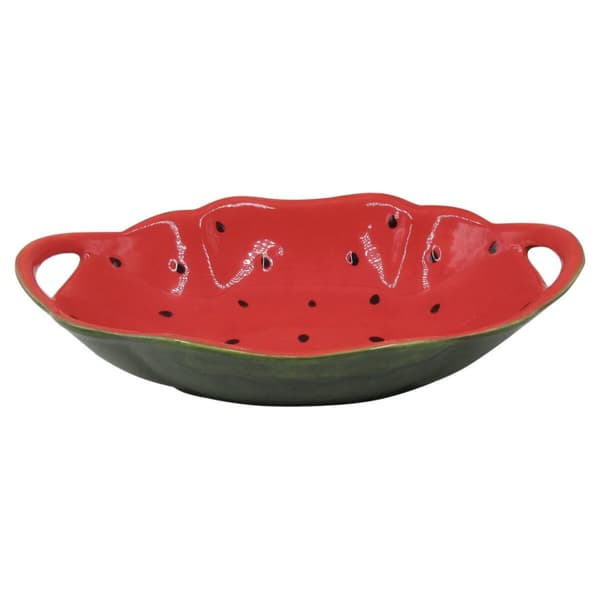 Snacksskål Home ESPRIT Röd Grön Stengods Vattenmelon 30 x 19,5 x 7,5 cm