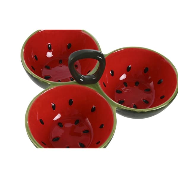 Snack Kulho Home ESPRIT Punainen Vihreä Kivitavara Vesimeloni 23 x 22 x 10,5 cm