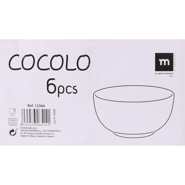 Skål La Mediterránea Cocolo 500 ml 0,5 L (24 antal)