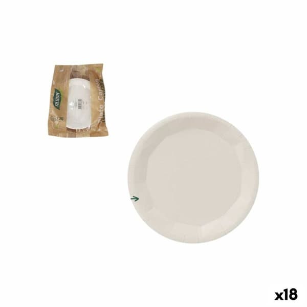 Tallriksset Algon Vit 22 cm 25 Delar (18 antal)