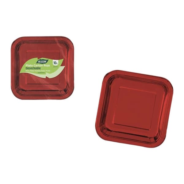 Tallriksset Algon Röd 23 cm 10 Delar (18 antal)