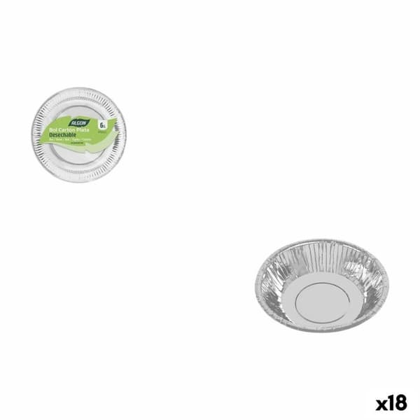 Tallriksset Algon Silvrig 450 ml 6 Delar (18 antal)