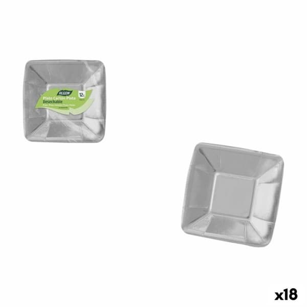 Tallriksset Algon Silvrig 18 cm 12 Delar (18 antal)