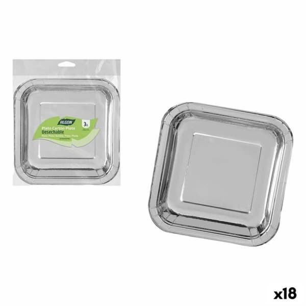 Tallriksset Algon Silvrig 26 cm 3 Delar (18 antal)