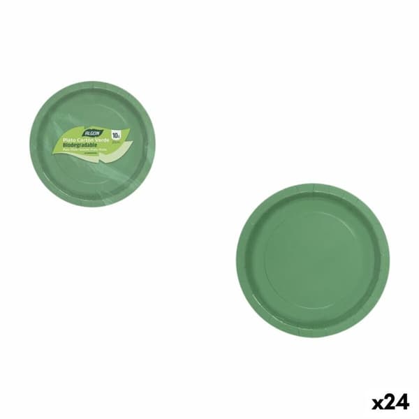 Tallriksset Algon Grön 20 cm 10 Delar (24 antal)