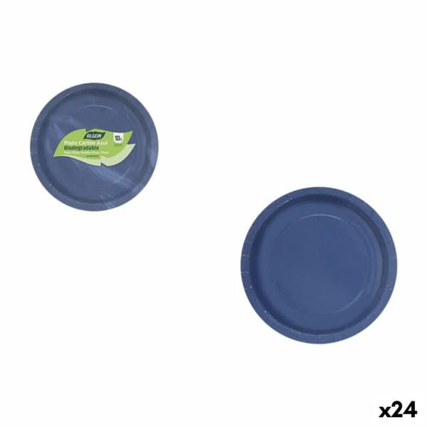 plade Algon Blå 20 cm 10 Dele (24 enheder)