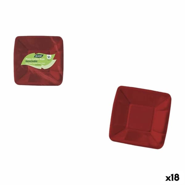 Tallriksset Algon Röd 18 cm 12 Delar (18 antal)