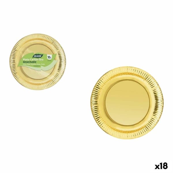 Tallriksset Algon Gyllene 23 cm 10 Delar (18 antal)
