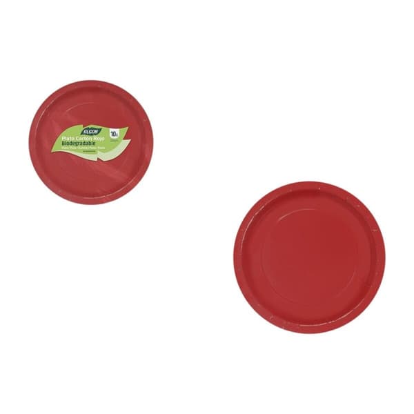 plade Algon Rød 20 cm 10 Dele (24 enheder)