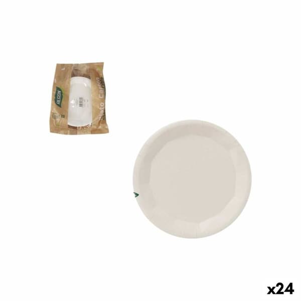 Lautassetti Algon Valkoinen 17 cm 10 Kappaletta (24 osaa)