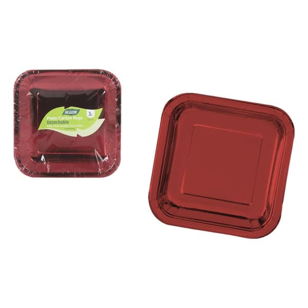 Platesett Algon Rød 26 cm 3 Deler (18 enheter)
