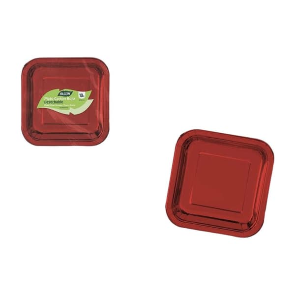 Platesett Algon Rød 20 cm 10 Deler (18 enheter)