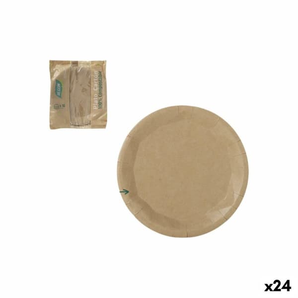 Platesett Algon Brun 22 cm 10 Deler (24 enheter)