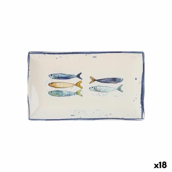 Servingsfat La Mediterránea Peixe Rektangulär Fiskar 25,3 x 15 x 2 cm (18 antal)