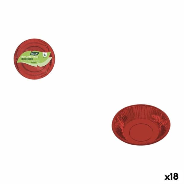 Tallriksset Algon Röd 450 ml 6 Delar (18 antal)