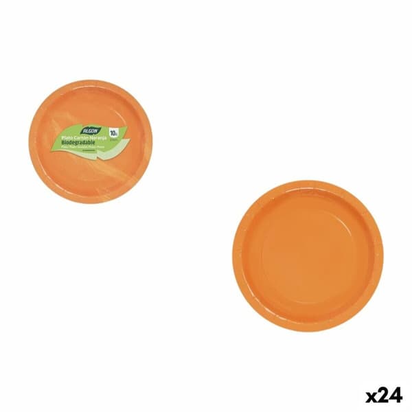 Tallriksset Algon Orange 20 cm 10 Delar (24 antal)