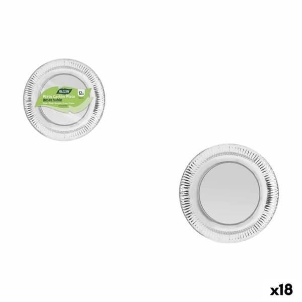 Tallriksset Algon Silvrig 18 cm 12 Delar (18 antal)