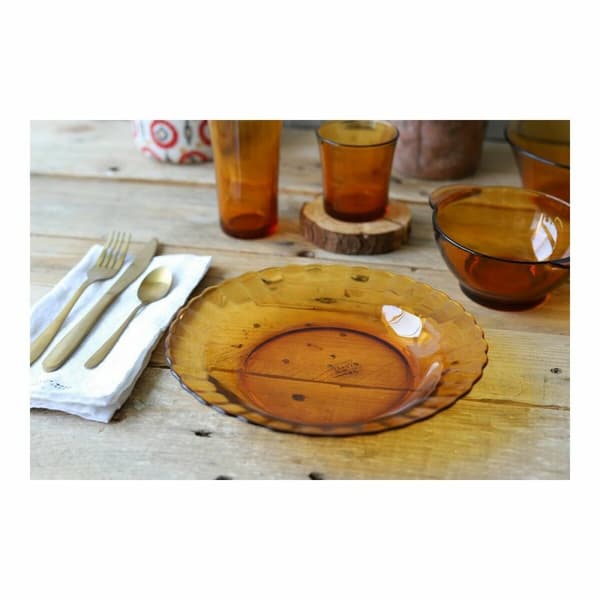 Platt skål Duralex Picardie Glas Ambra Ø 26 cm (24 antal)