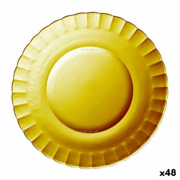 Litteä Lautanen Duralex Picardie Kristalli Meripihka Ø 23 cm (48 osaa)