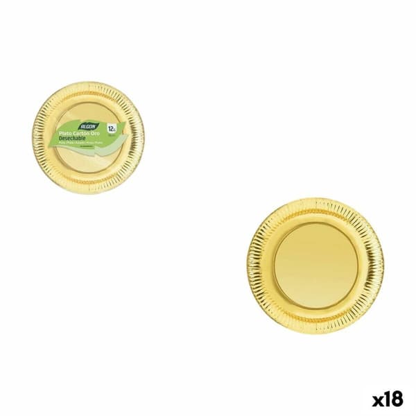 Tallriksset Algon Gyllene 18 cm 12 Delar (18 antal)