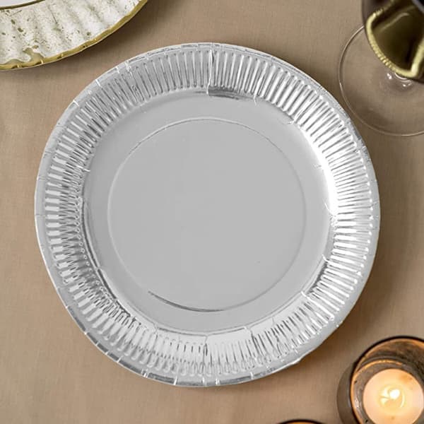 plade Algon Sølvfarvet 23 cm 10 Dele (18 enheder)