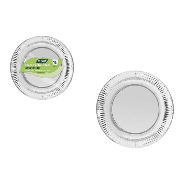 plade Algon Sølvfarvet 23 cm 10 Dele (18 enheder)