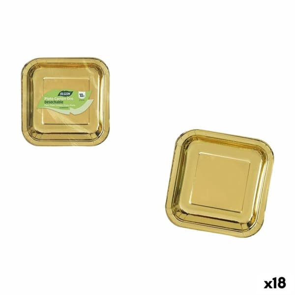Platesett Algon Gyllen 20 cm 10 Deler (18 enheter)