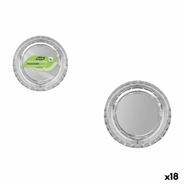 Platesett Algon Sølv 20 cm 10 Deler (18 enheter)