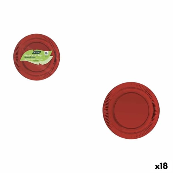 Platesett Algon Rød 18 cm 12 Deler (18 enheter)