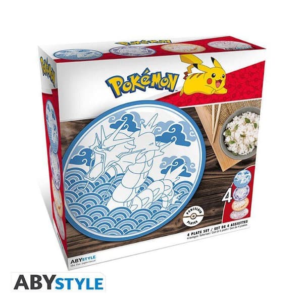 Set med 4 Tallrikar - Pokemon - Japanskt Stil