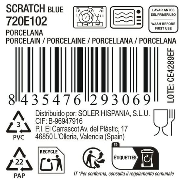 Servingsfat La Mediterránea Scratch blue (12 antal)