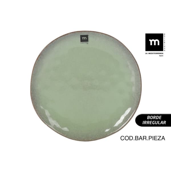 Flad Plade La Mediterránea Macarella green Ø 26,5 cm (12 enheder)