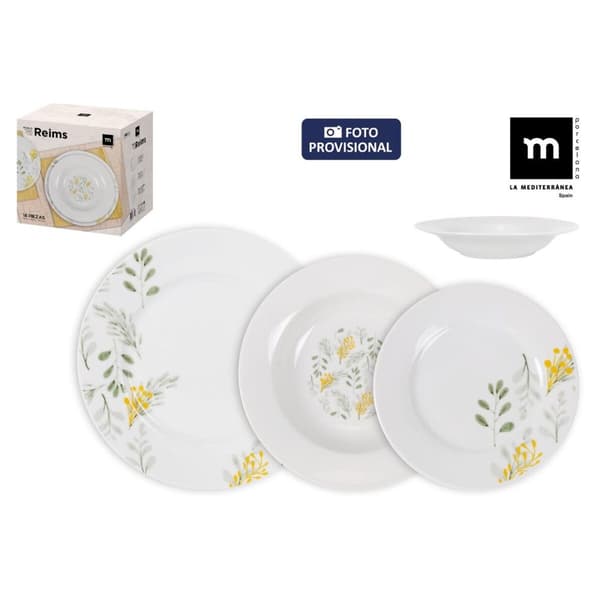 Ruokailuvälineet La Mediterránea Reims Pyöreä 18 Kappaletta (2 osaa)