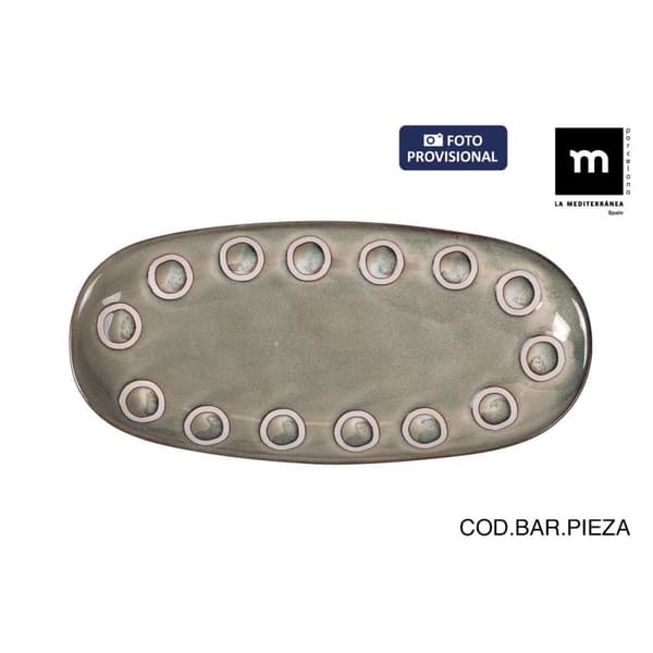 Servingsfat La Mediterránea Almudena Grå Avlång 25 x 12 x 2,2 cm (24 antal)