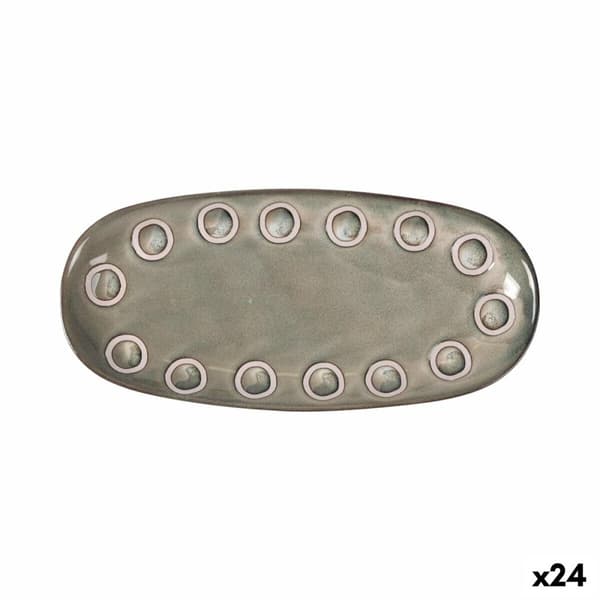 Servingsfat La Mediterránea Almudena Grå Avlång 25 x 12 x 2,2 cm (24 antal)