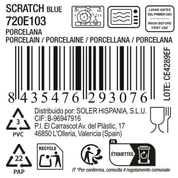 Serveringsfat La Mediterránea Scratch blue (8 enheter)