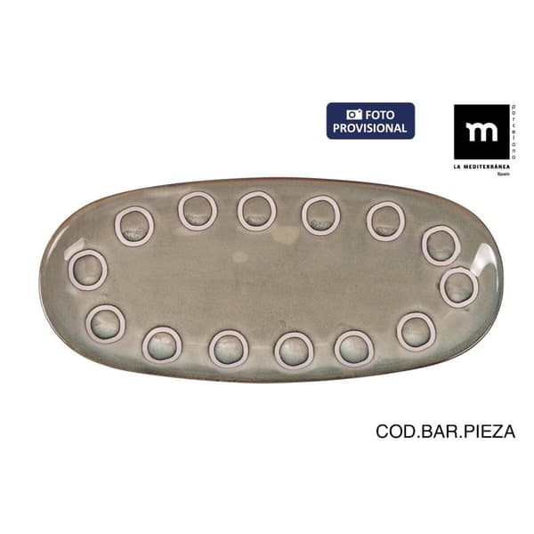Serveringsfat La Mediterránea Almudena Grå Oval 29 x 13,5 x 2,4 cm (24 enheter)