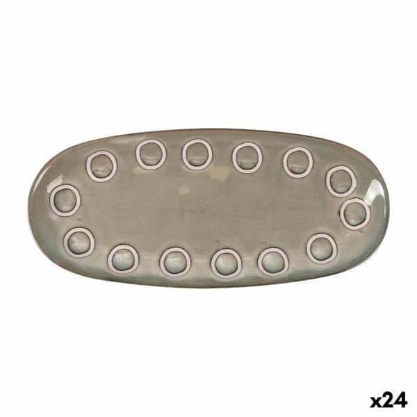 Serveringsfat La Mediterránea Almudena Grå Oval 29 x 13,5 x 2,4 cm (24 enheter)