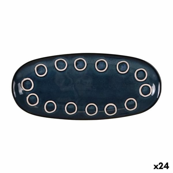 Serveringsfat La Mediterránea Almudena Blå Oval 29 x 13,5 x 2,4 cm (24 enheter)