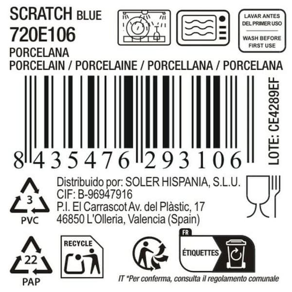 Serveringsfat La Mediterránea Scratch blue (8 enheter)