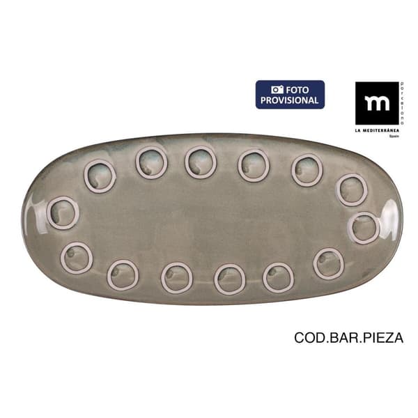 Servingsfat La Mediterránea Almudena Grå Avlång 33 x 14,8 x 2,7 cm (12 antal)