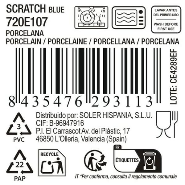 Servingsfat La Mediterránea Scratch blue (18 antal)