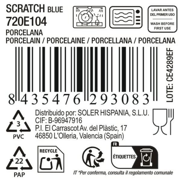 Vuoka La Mediterránea Scratch blue (6 osaa)